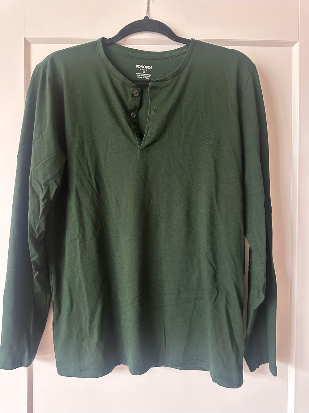 Bonobos Dark Green Long-Sleeve Henley